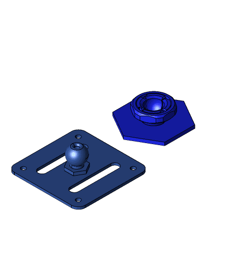 Back plate with ball joint for Arducam B0205 Case 3d model
