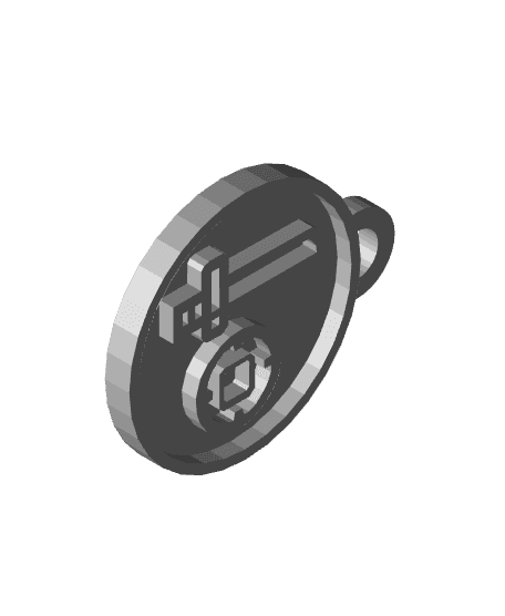 Monster Hunter sword and shield keychain/pendant 3d model