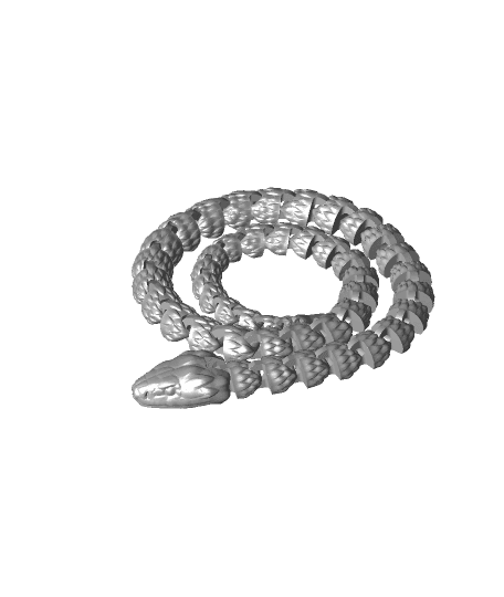  Flexible Snake with Texture for 3D Print 3d model