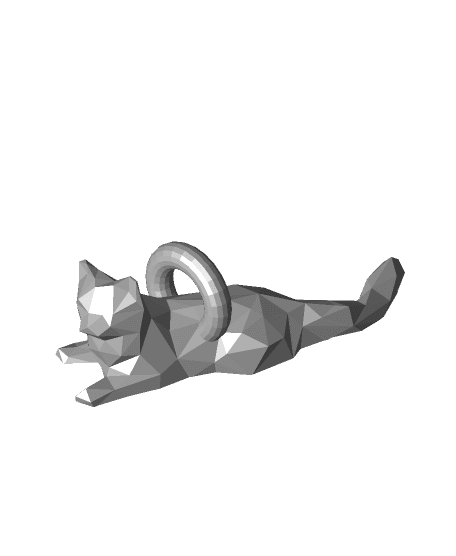 low poly playful cat keychain.stl 3d model