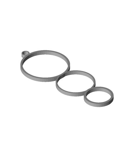 Triple Ringed Earring 3d model
