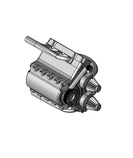 V6 ENGINE COMPLETE ASSEMBLY 3d model