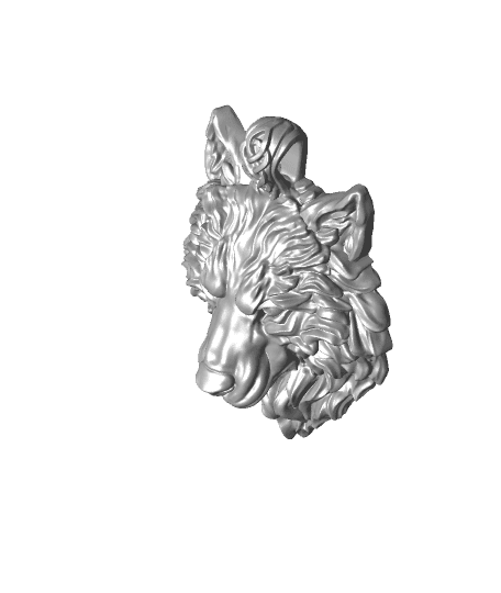 Wolf pendant - Jewellery by printedobsession full viewable 3d model