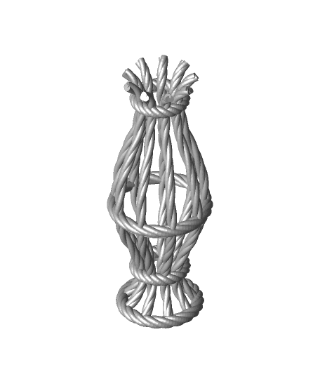 Woven Rope Dry Flower Vase or ornament (easy no support print!) 3d model