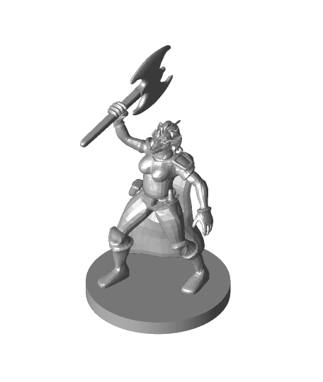 Female Dragonborn Barbarian 3d model