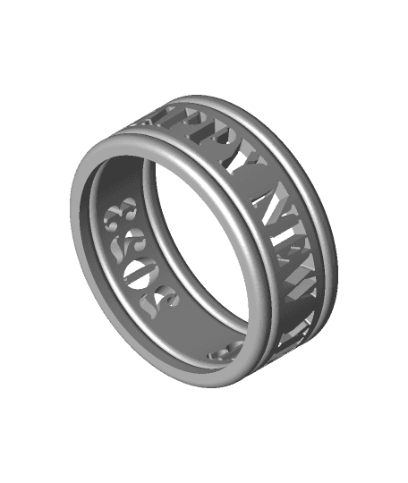 Happy New Year Ring_2023 3d model