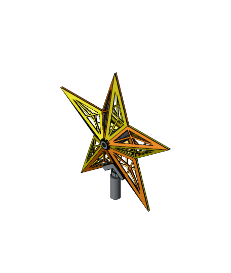 Decorative christmas tree star asembly 3d model