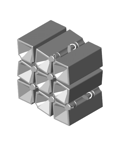 Auxetic Cubes // 20mm 3x3 Stacked & Tapered 3d model