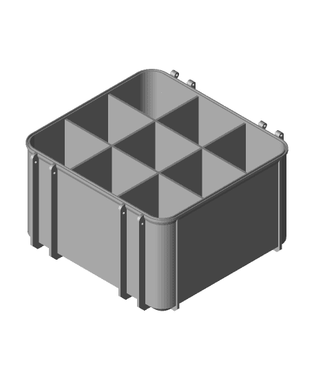 Tool Box Base Large - 9 Compartments 3d model