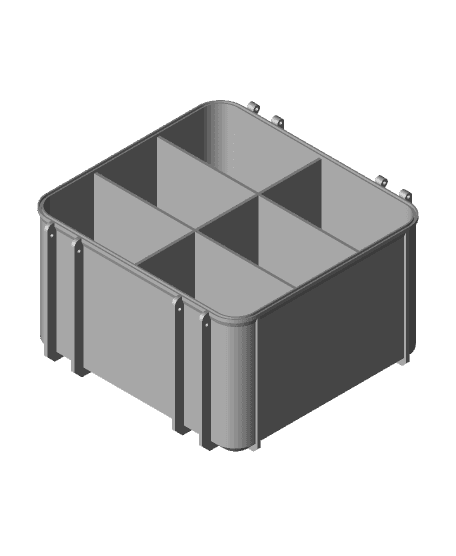 Tool Box Base Large - 6 Horizontal Compartments 3d model