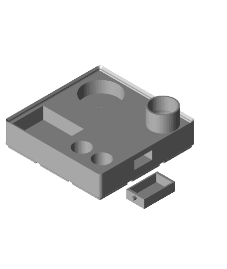 3x3 Block 1.25in- Gpriv-3 vape station with battery, and q-tip storage and gasket drawer.stl 3d model