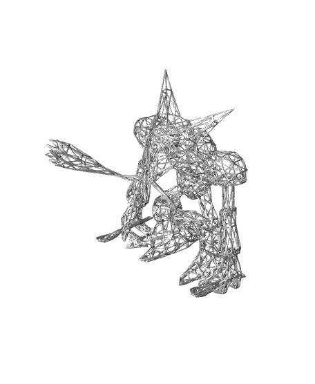 #065 Alakazam Pokemon Wiremon Figure by 3DOfficeAT full viewable 3d model