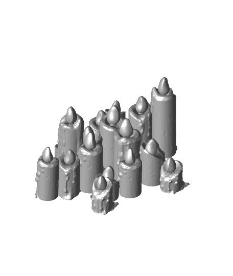 Set of Ritual Candles 3d model