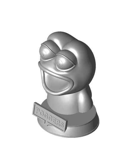 Poggers -Pepe Emote Bust by ChelsCCT (ChelseyCreatesThings) full viewable 3d model