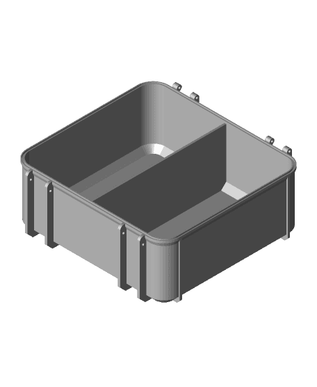 Tool Box Base Medium with Divider 2 Vertical Compartments 3d model