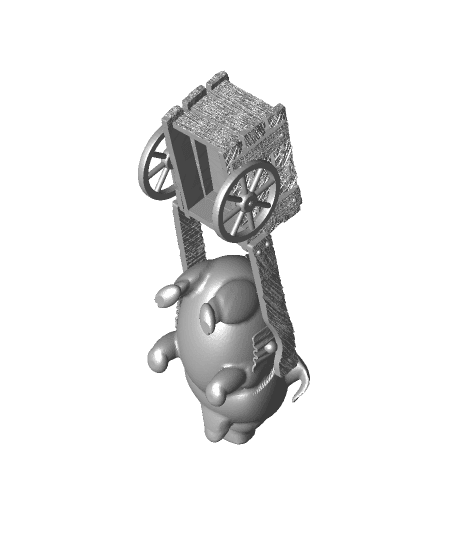 Pig & Cart Dice Guardian Jail (separated stls) by Oddity3d full viewable 3d model