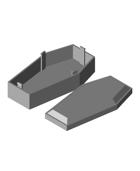 Coffin - 4 snap lid - Blank 3d model