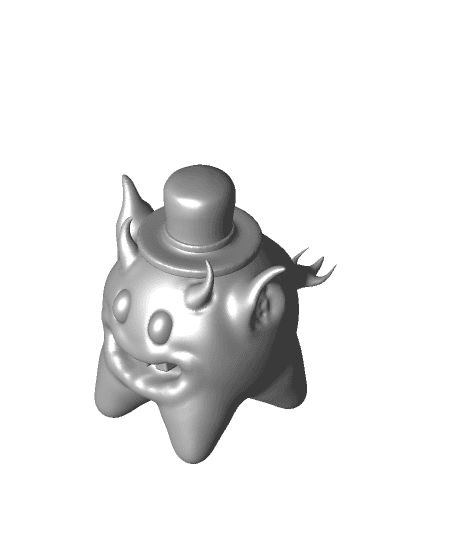 catball devil with a top hat 3d model