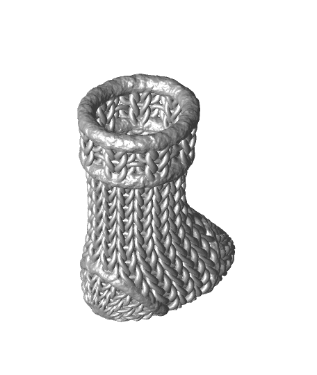 Knitted Stocking Container.stl by DaveMakesStuff full viewable 3d model