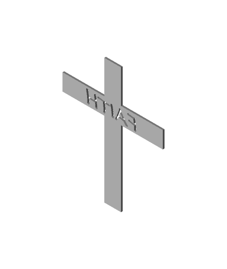 Simple Cross with Faith craved out in center 3d model