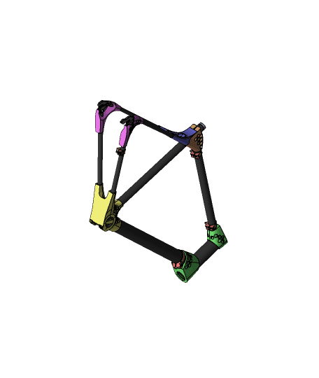 DBS 3D Printed Carbon Fiber Bicycle Frame - Medium 3d model