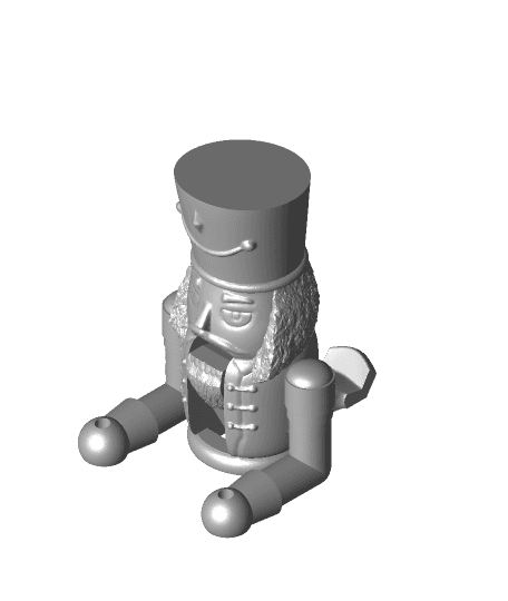 FUNCTIONAL PRINT-IN-PLACE CHRISTMAS NUTCRACKER [2 PIECES + BASE] 3d model