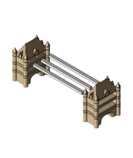 Monitor Stand - Tower Bridge London v2 by designsbykarl full viewable 3d model