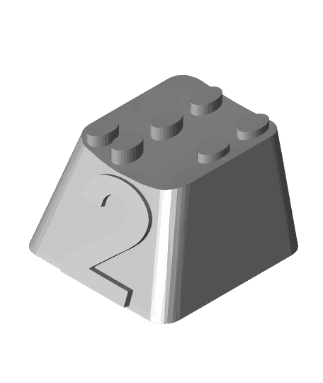 Keyboard caps - Braille Number 2 by jex7 full viewable 3d model