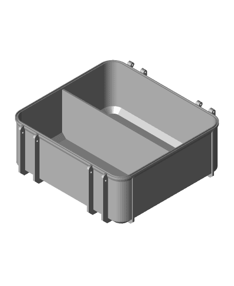 Tool Box Base Medium with Divider 2 Horizontal Compartments 3d model