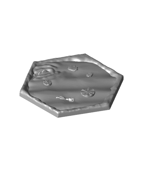 Water Tiles for Gloomhaven (1 & 2 & 3 Hex) 3d model