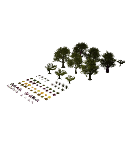 80 DETAILS OF FLOWERS GRASS AND TREES 3d model