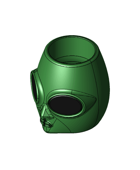 12oz Extraterrestrial Encounter Alien Head Can Cup 3d model