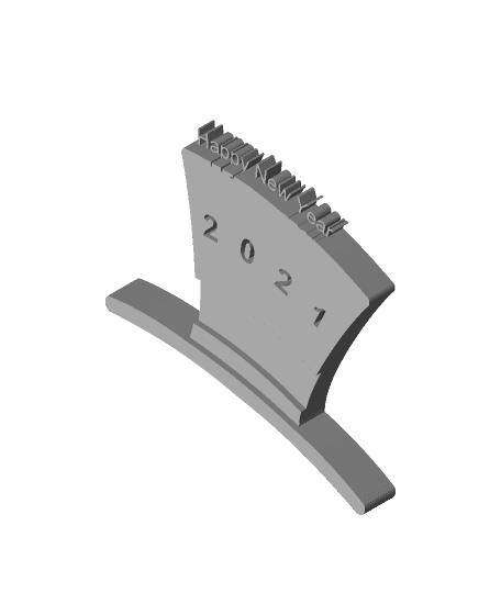 Top Hat Coaster HappyNewYear_2021 v1.stl #gift by Dumdumdev full viewable 3d model