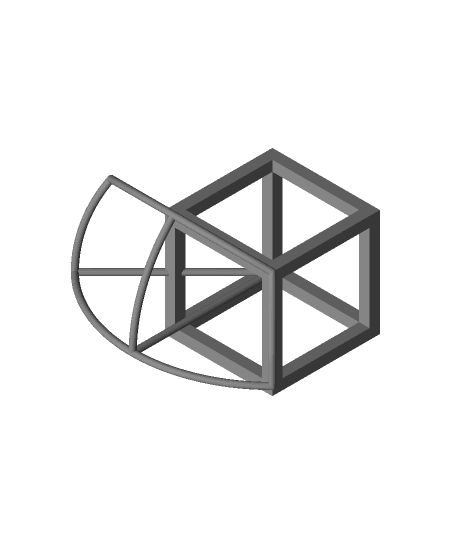 Cube with two kite panels by henryseg full viewable 3d model