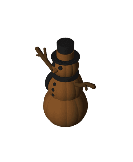 Giant Snowman - Pumpkin Edition 3d model