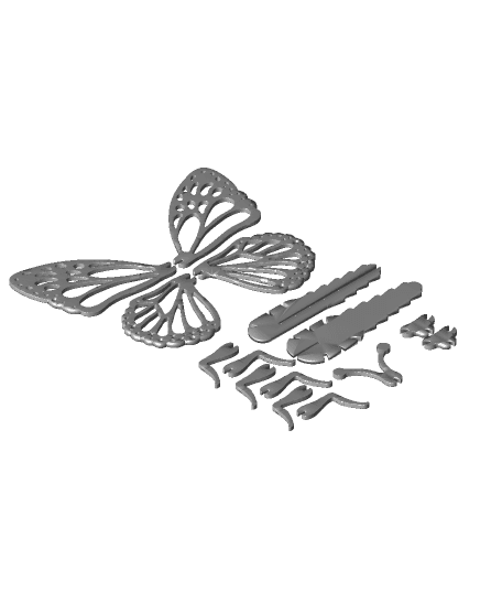 Butterfly Puzzle (Assembly Video Included) 3d model