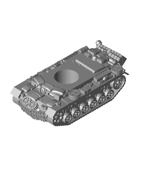Pz3 with stowage 3d model