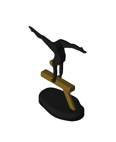 Gymnastics Athlete Minimalist Square 3d model