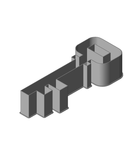 Big key, nestable box (v2) 3d model