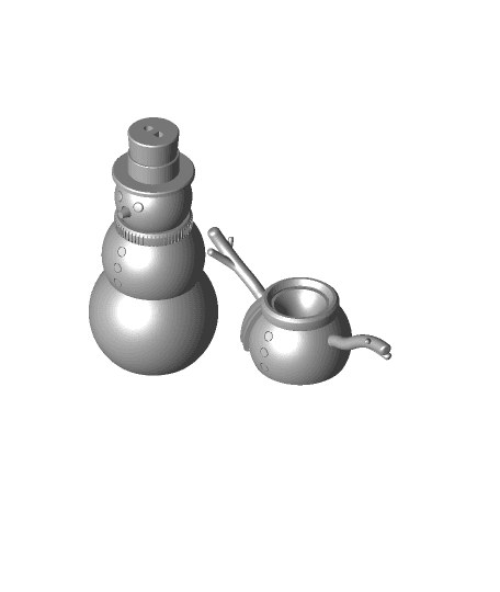 Articulated Snowman Fidget Ornament 3d model