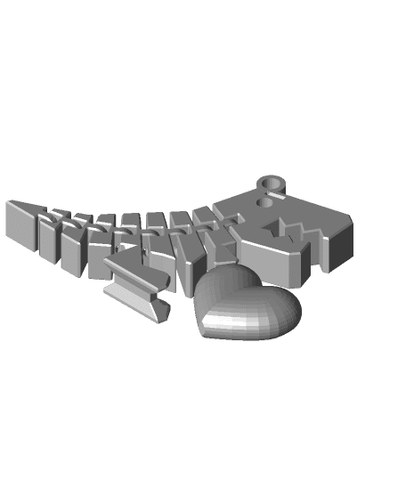 Remix of Flexi Rex with Heart KeyChain  3d model