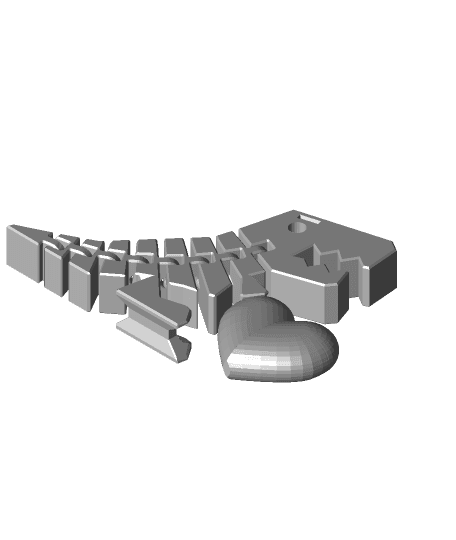 Flexi Rex with Heart, no supports  by stldenise3d full viewable 3d model