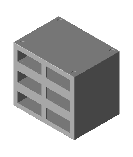 Gridfinity Drawer Cabinet with 3x4 standard height bin grid 3d model