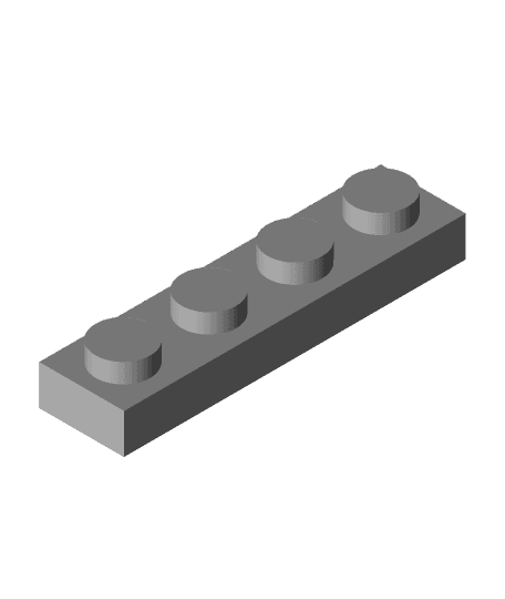 1x4 Small Flat Lego Brick 3d model