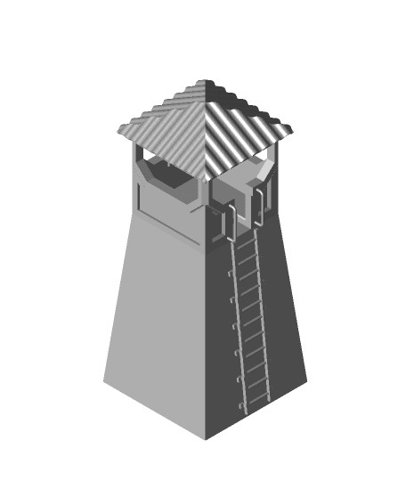 Terrain game Starwars themed watch tower by 3DMechanics full viewable 3d model