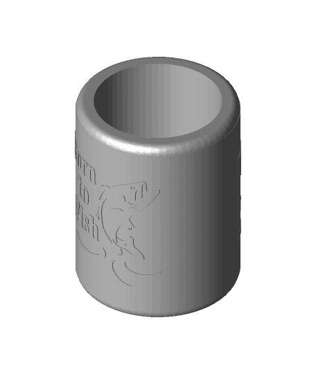 Born to Fish - Forced to Work Beer Koozie 3d model