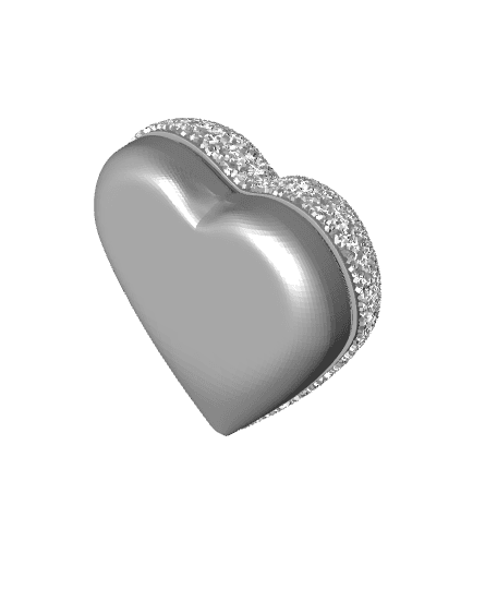 Heart Box - Rocky Style surface - 95x90x41mm 3d model