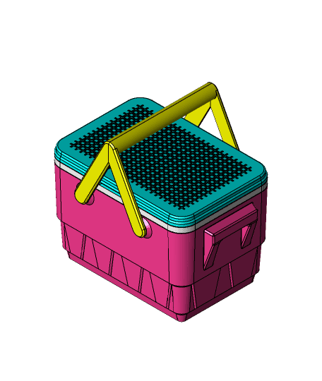 Retro Single Can Picnic Cooler by CM Design full viewable 3d model