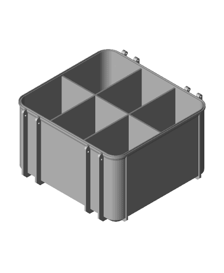 Tool Box Base Large - 6 Vertical Compartments 3d model