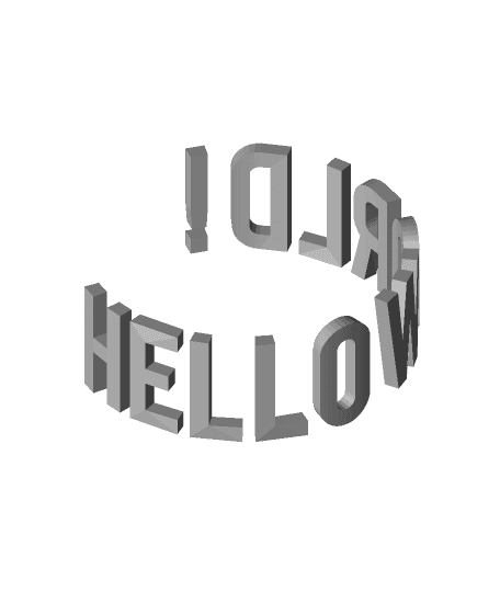 Hello World in a Circle 3d model